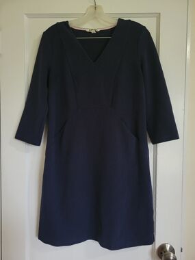 Women's Boden Navy Blue Ottoman Dress Size 10R